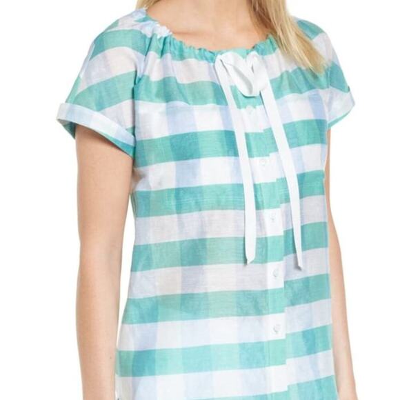 New Nordstrom signature top checkered green & white size XL - Picture 10 of 10